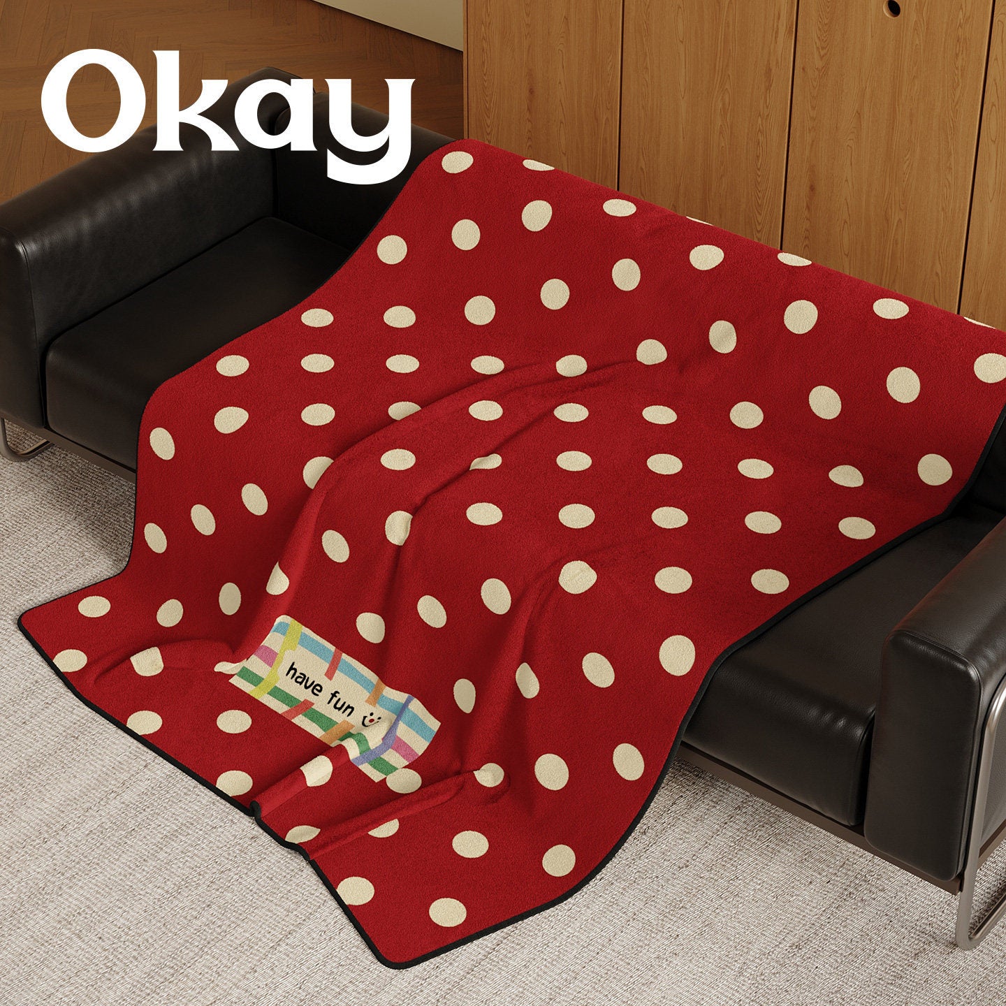Soft Fleece Polka Dot Throw Blanket