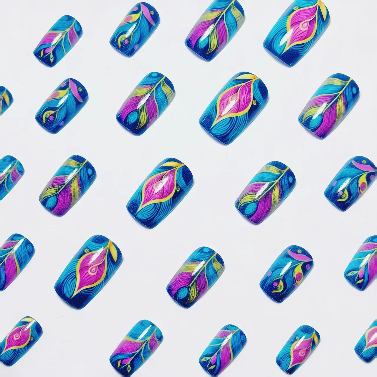 Feather-Inspired Art Nail Wraps Acalora