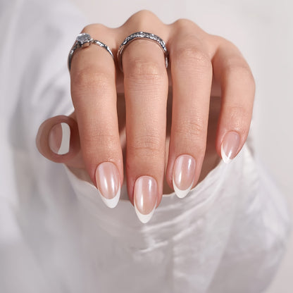 Elegant French Tip Nail Enhancements Acalora
