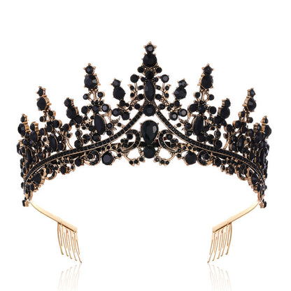 Ladies Opulent Tiara with Black Crystal Detailing Bowlift