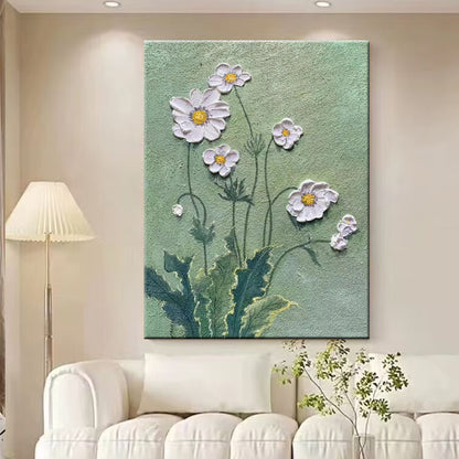 Textured Floral Relief Wall Art