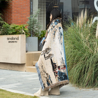 Artistic Space-Themed Throw Blanket
