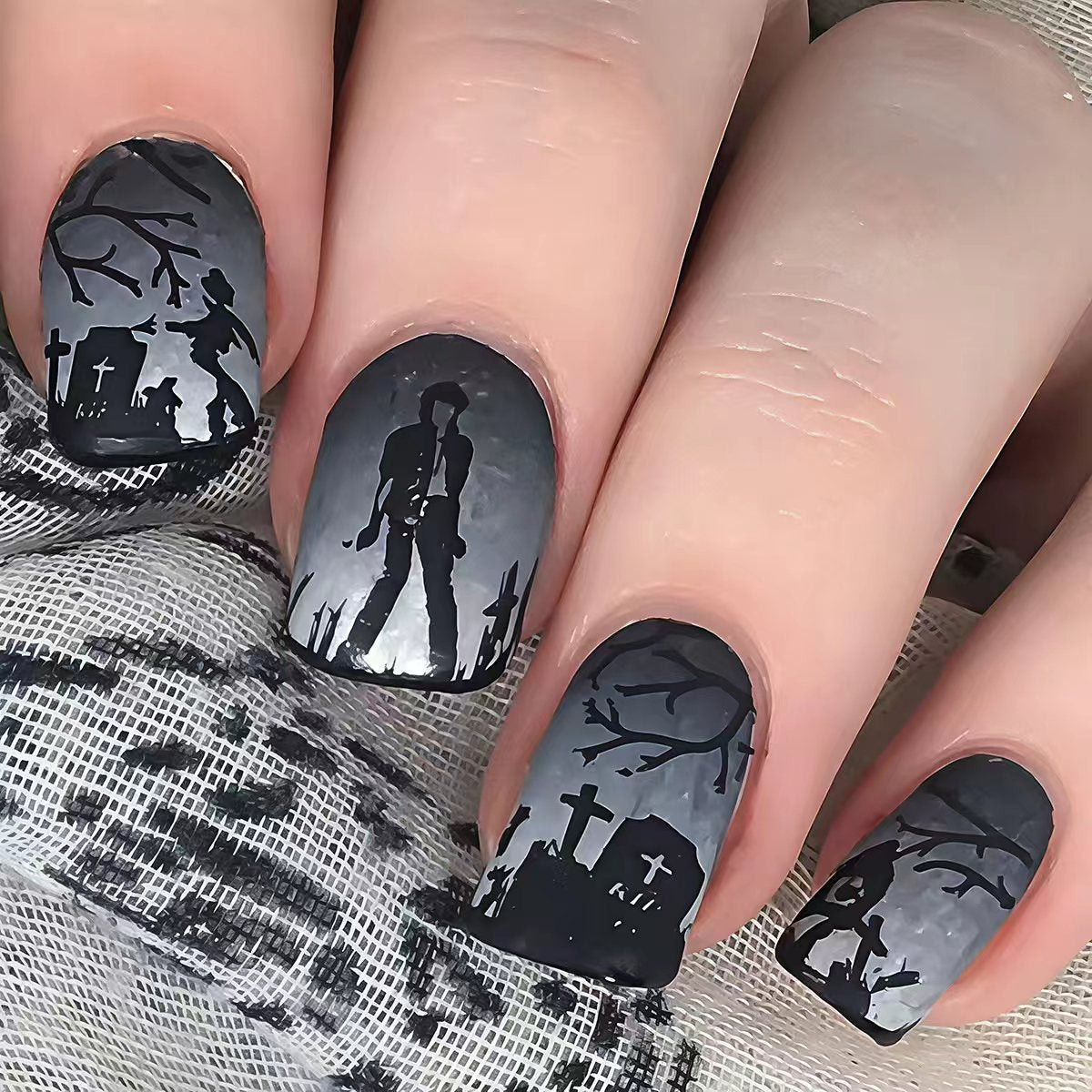 Gothic Graveyard Nail Art Acalora