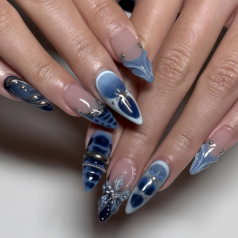 Luxurious Artistic Full Cover Press-On Nails Acalora