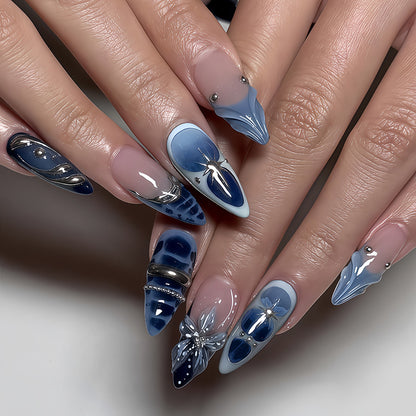 Luxurious Artistic Full Cover Press-On Nails Acalora