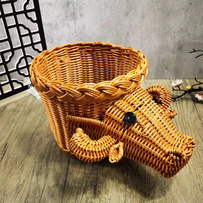 Decorative Woven Dog-Shaped Storage Basket Acalora