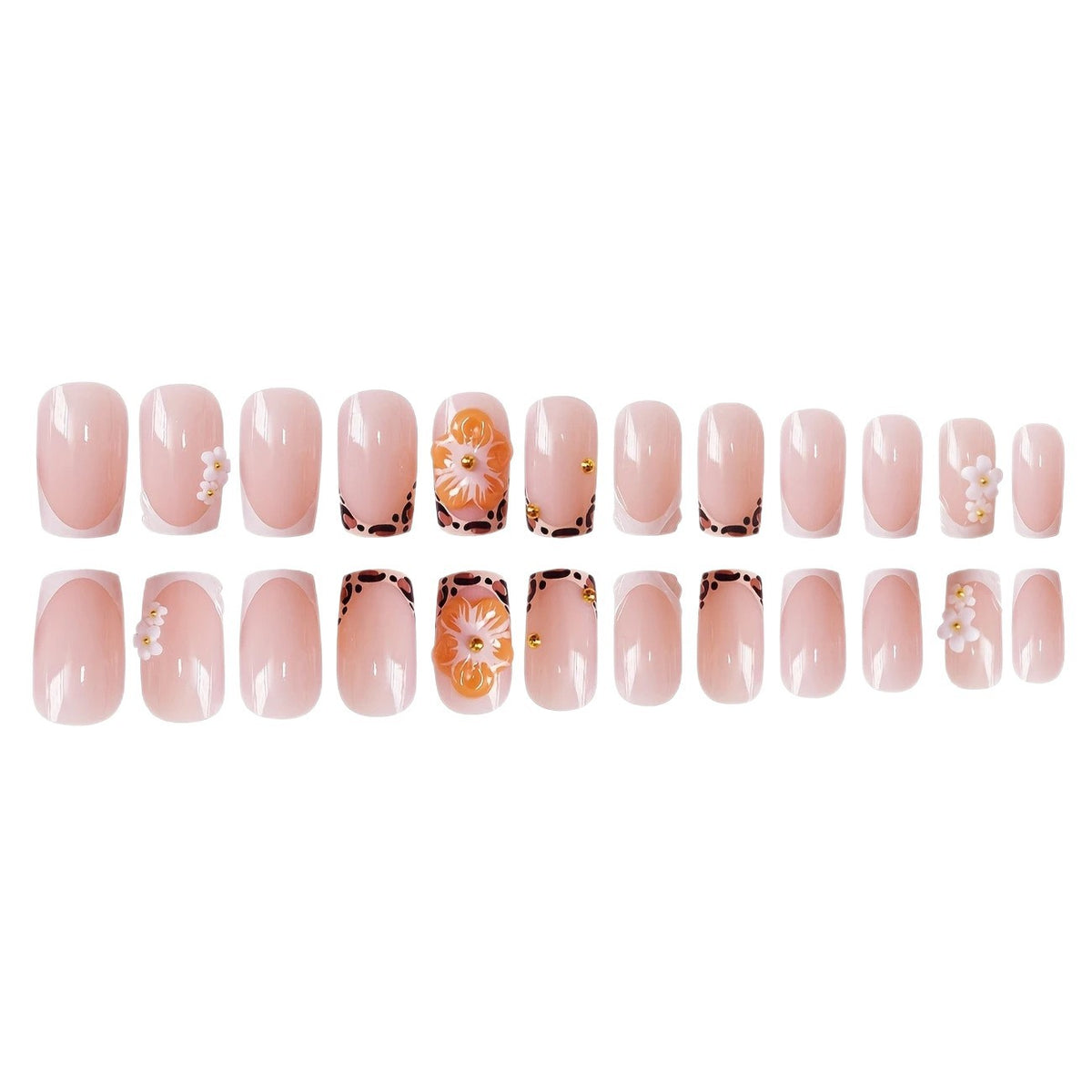 Decorative Floral Press-On Nail Art Acalora