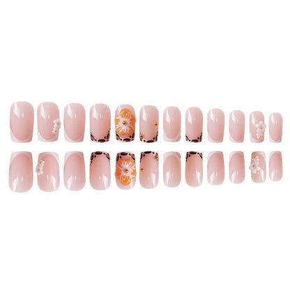 Decorative Floral Press-On Nail Art Acalora