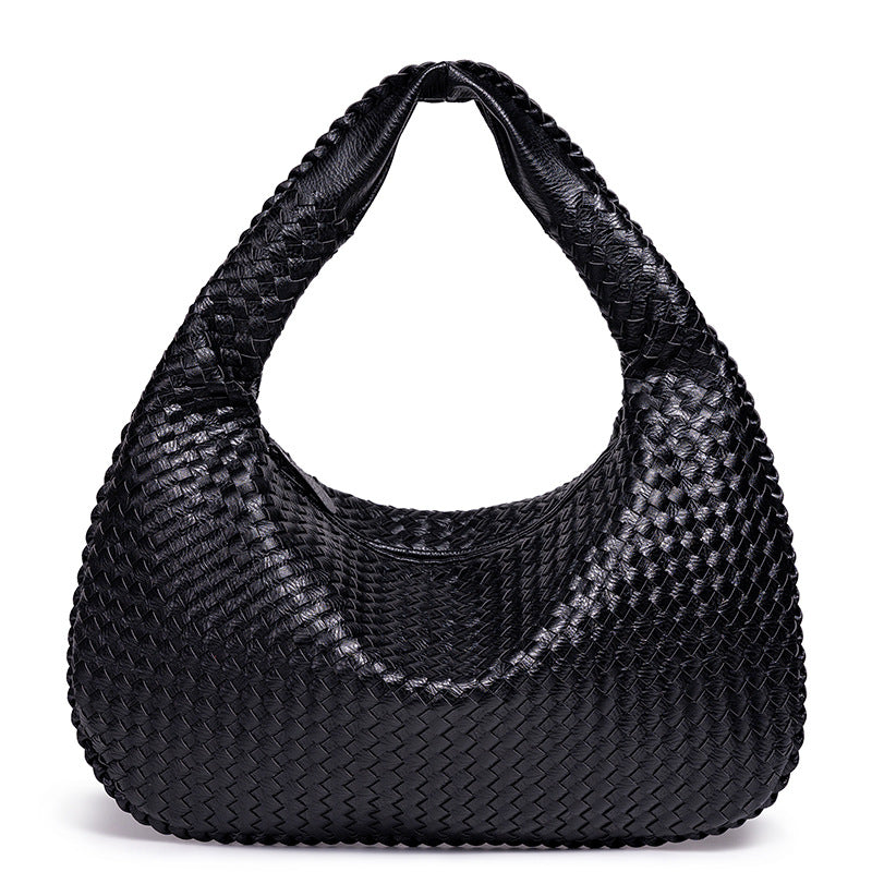 Handcrafted Woven Leather Hobo Bag Acalora