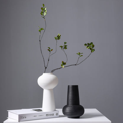 Modern Minimalist Ribbed Ceramic Vase