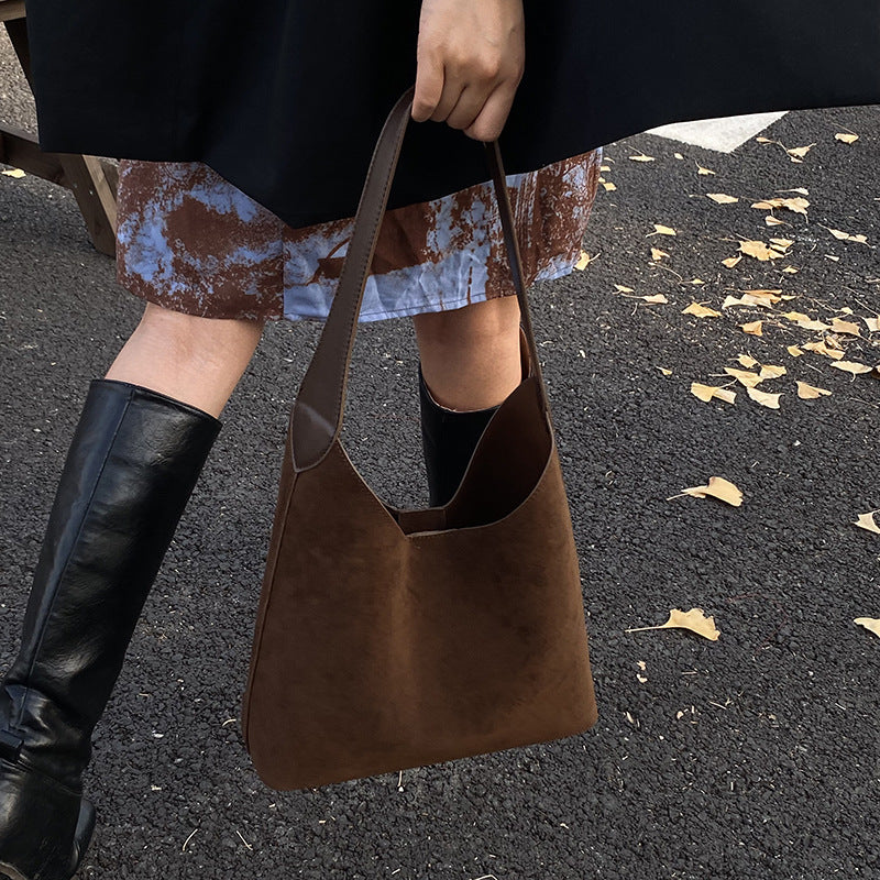 Suede Hobo Handbag Acalora