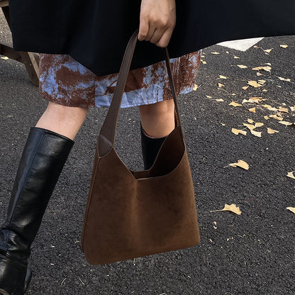 Suede Hobo Handbag Acalora