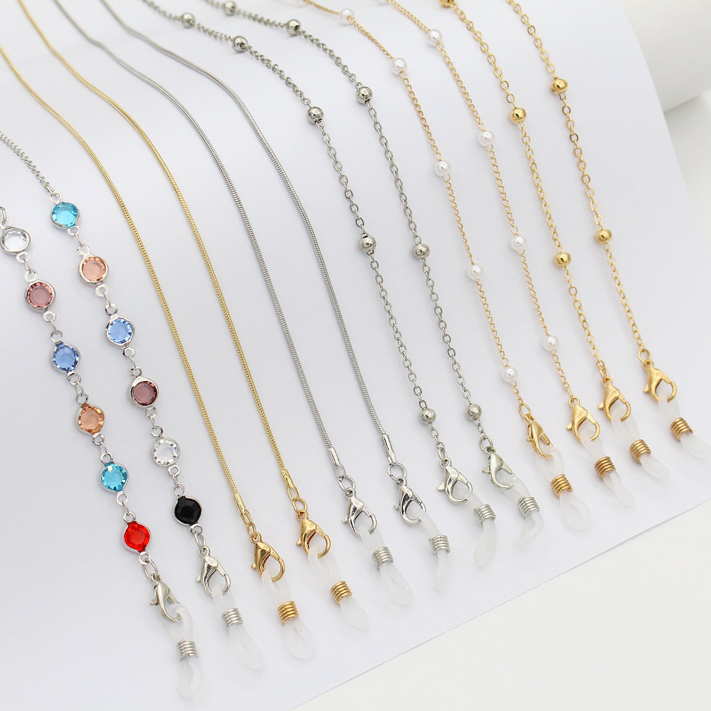 Elegant Crystal-Embellished Eyewear Chain Acalora 1788159829
