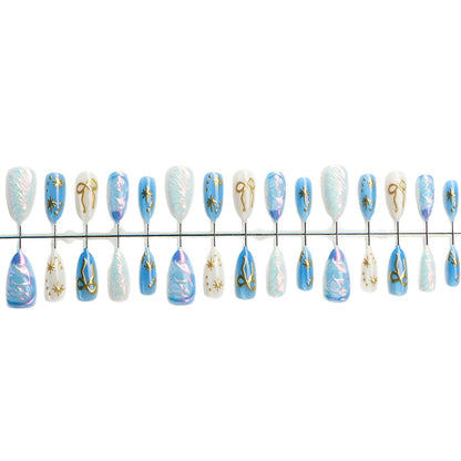Artistic Nail Art Set with Metallic Accents Acalora