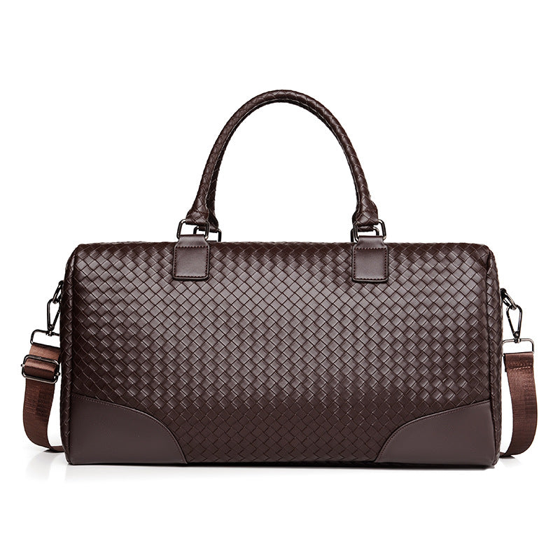 Premium Woven Leather Duffel Bag Acalora