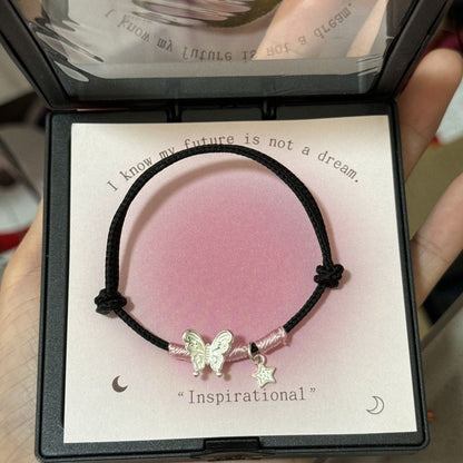 Butterfly Charm Knotted Bracelet Acalora