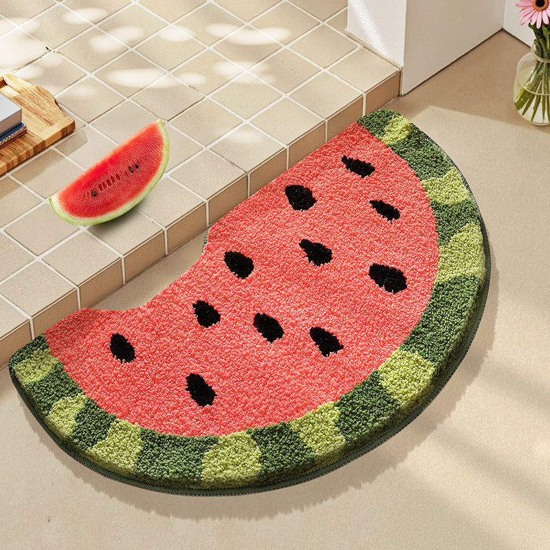 Playful Fruit-Themed Bath Rug