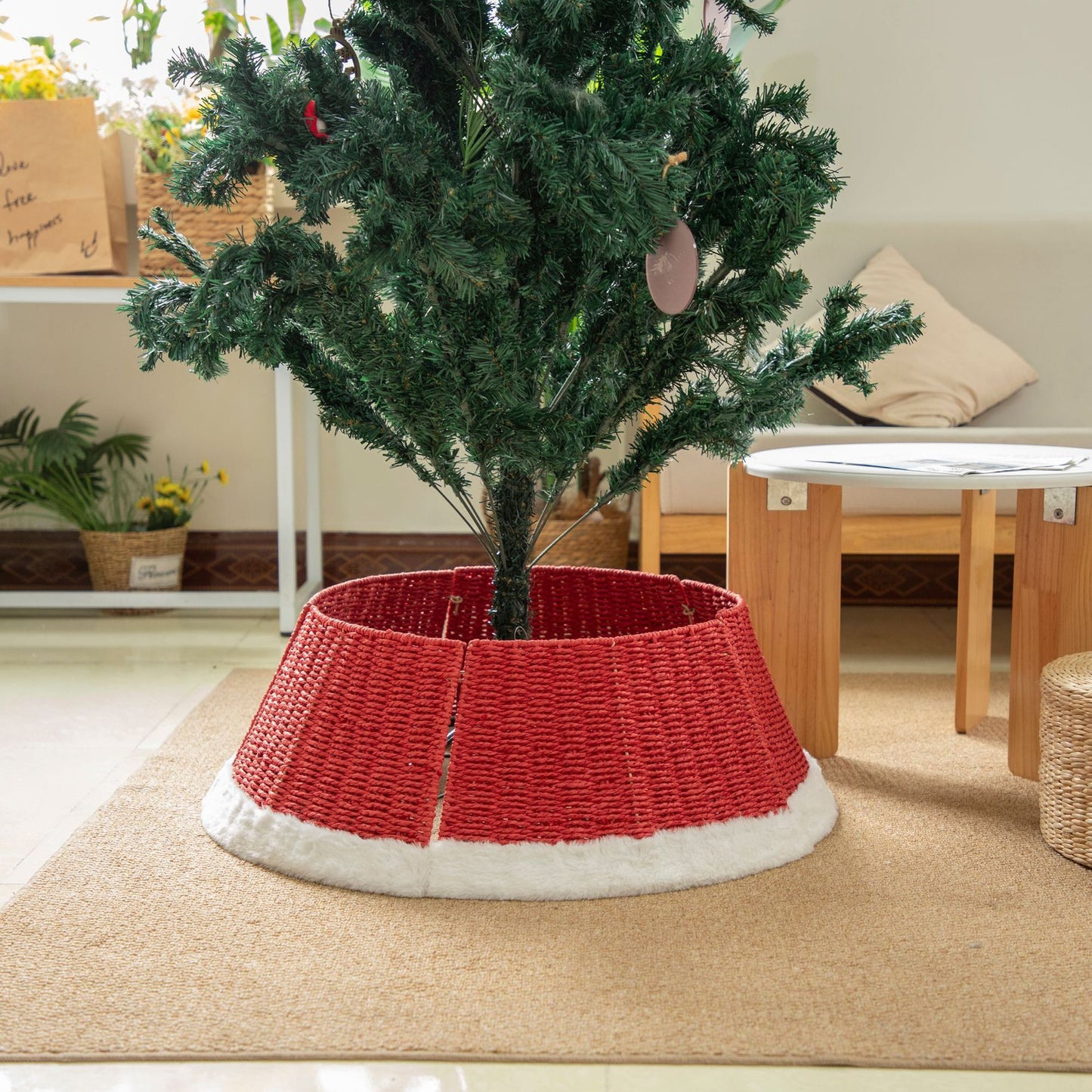 Decorative Christmas tree stand made of wicker Acalora