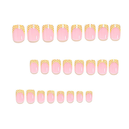 Stylish Polka Dot French Tip Nail Art Set Acalora