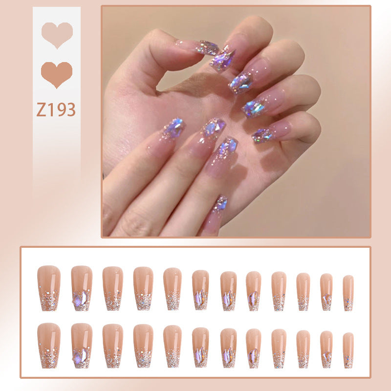 Artificial nail set with glamorous glitter accents and elegant elements Acalora