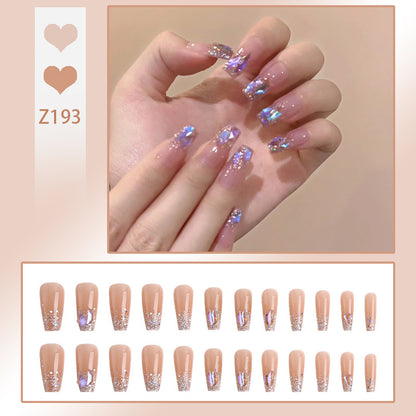 Artificial nail set with glamorous glitter accents and elegant elements Acalora