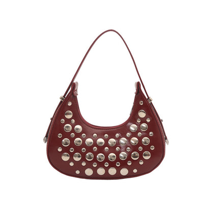 Studded Leather Hobo Bag Acalora