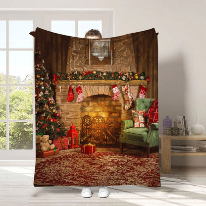 Holiday-Themed Fleece Throw Blanket