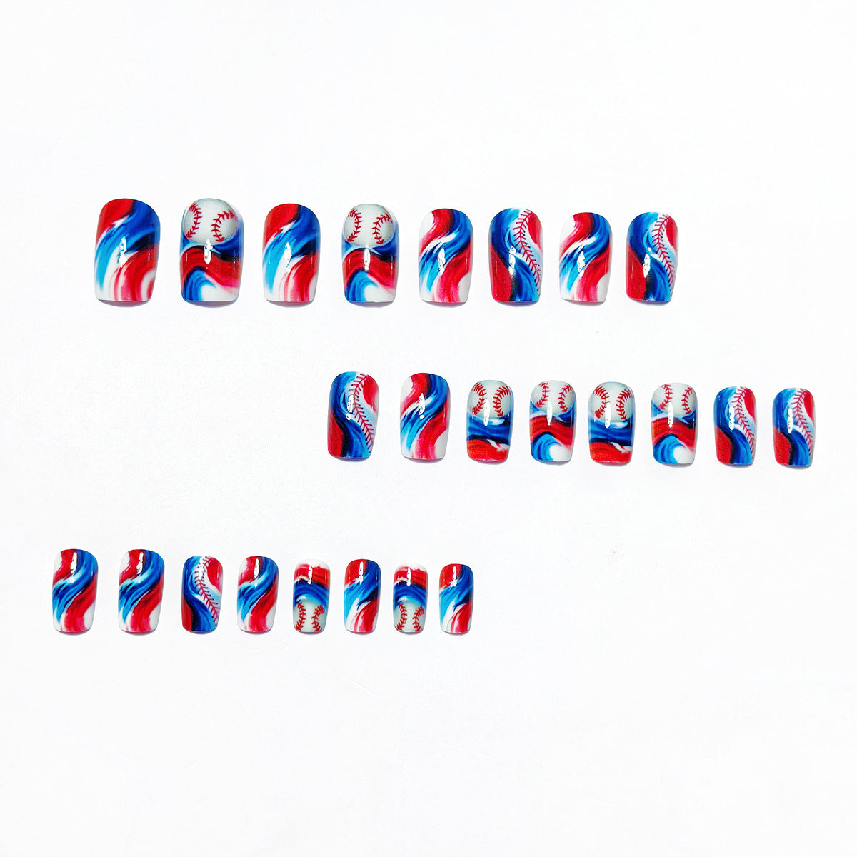 Sporty Baseball-Themed Nail Art Acalora