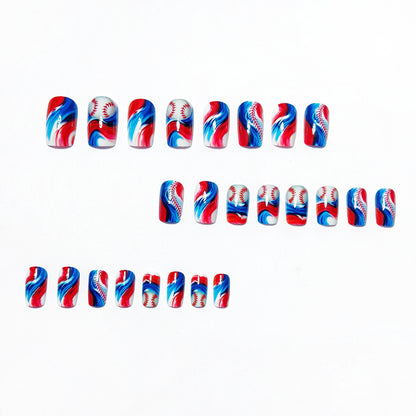 Sporty Baseball-Themed Nail Art Acalora