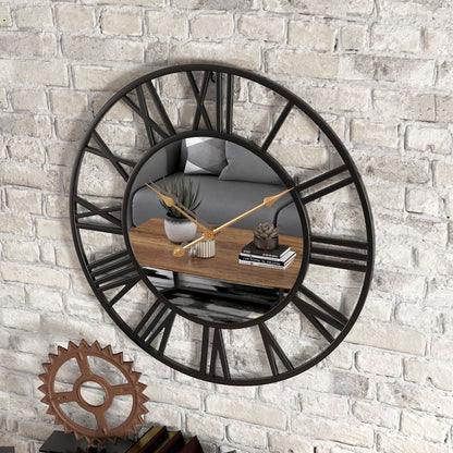 Skanto | Metal Vintage Large Wall Clock with Mirror 39cm