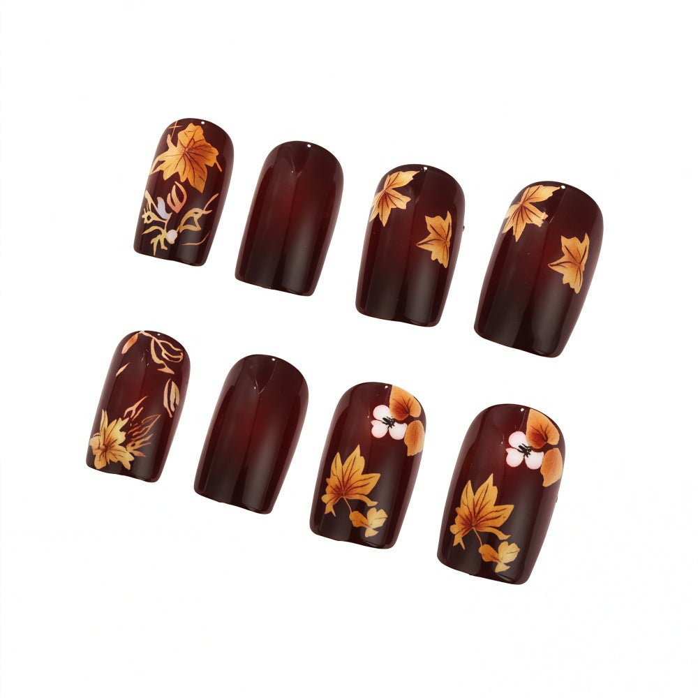 Artificial nails with floral autumn design Acalora