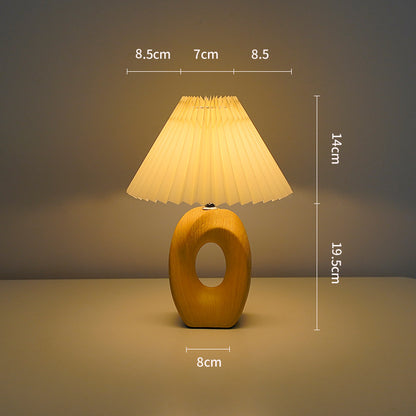 Modern Shaped Wooden Base Table Lamp