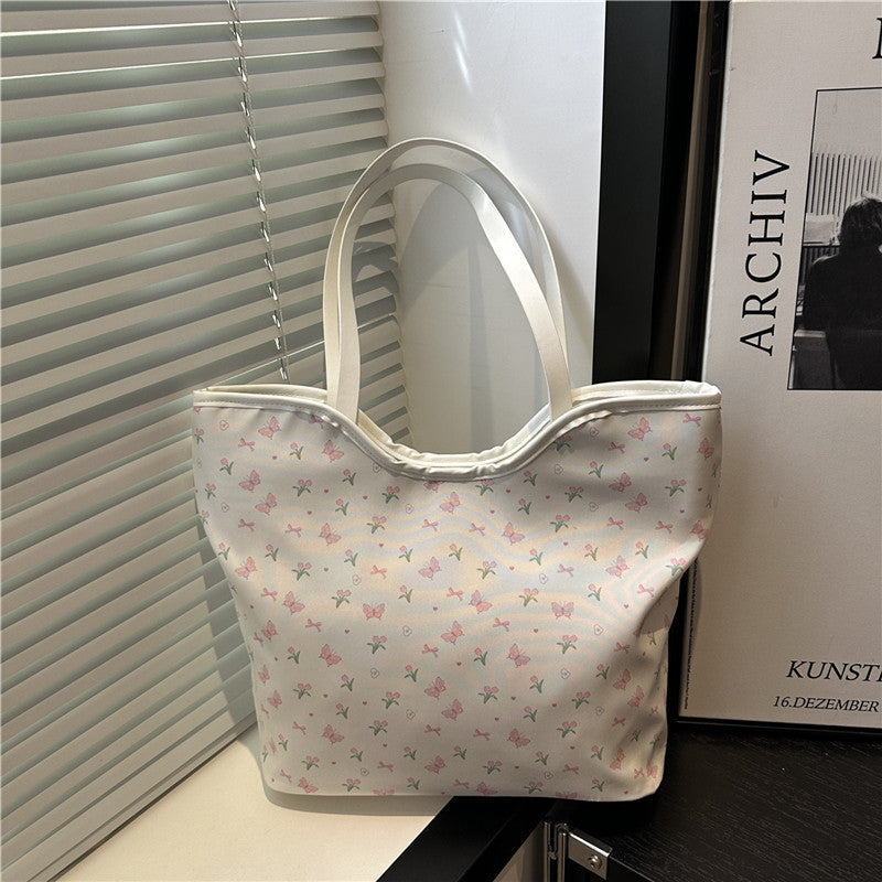 Floral Print Shopping Tote Bag Acalora