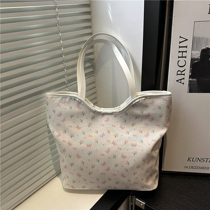 Floral Print Shopping Tote Bag Acalora