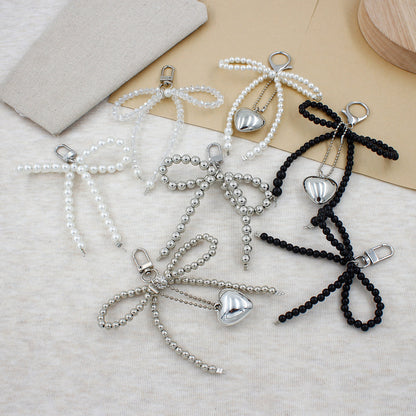 Elegant Pearl Bow Keychain Acalora