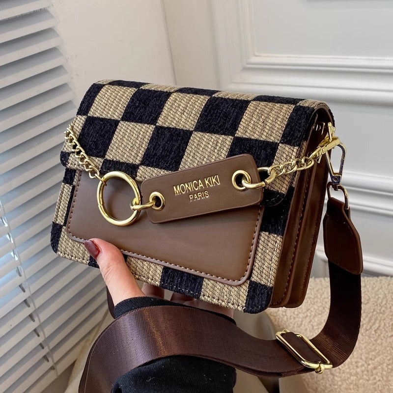 Stylish Checkered Crossbody Bag Acalora