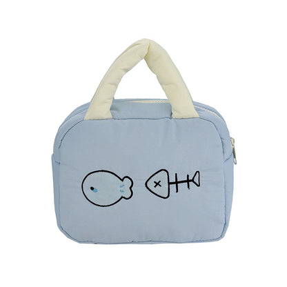 Cute Embroidered Fish-Themed Lunch Bag Acalora