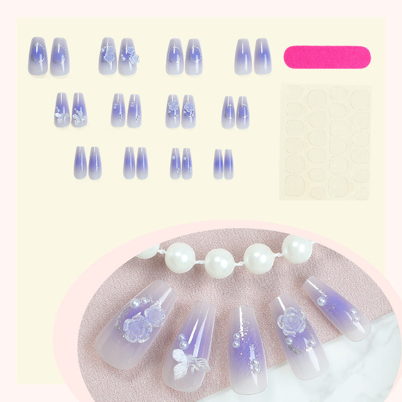 Artistic Ombre Floral Press-On Nail Set Acalora