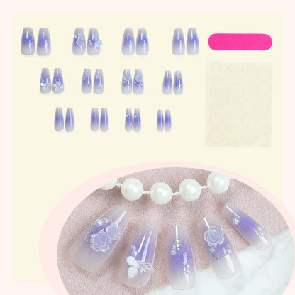 Artistic Ombre Floral Press-On Nail Set Acalora