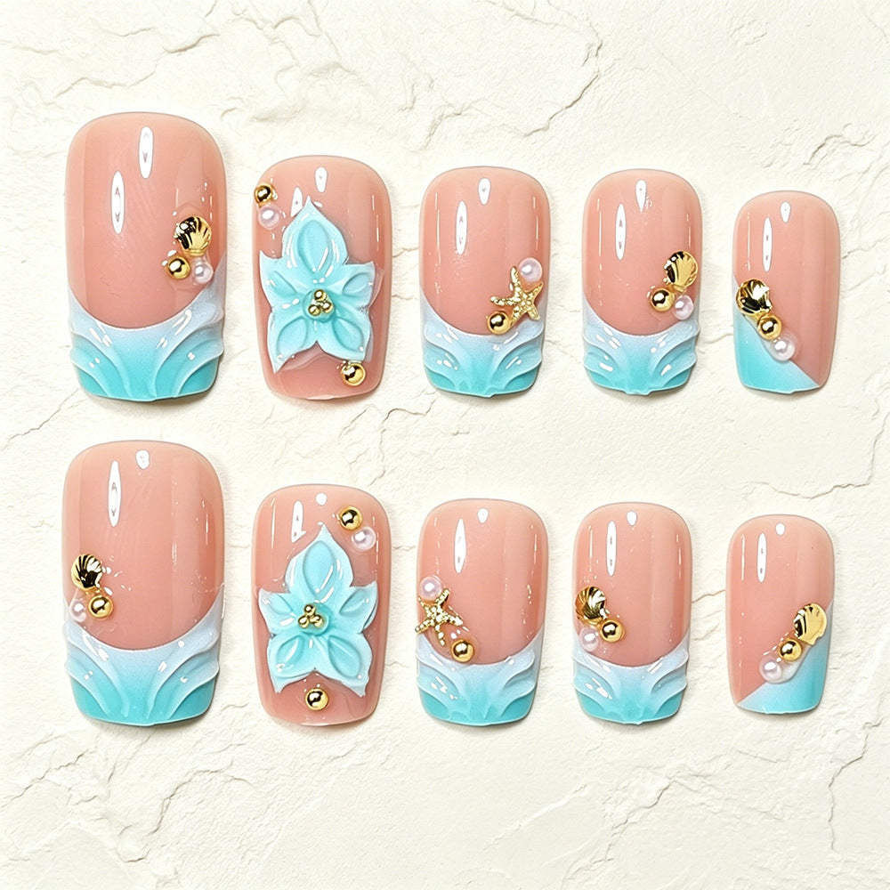 Artistic Floral Acrylic Nail Art Tips Acalora