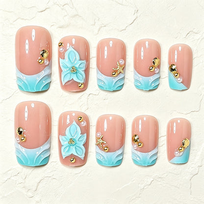 Artistic Floral Acrylic Nail Art Tips Acalora