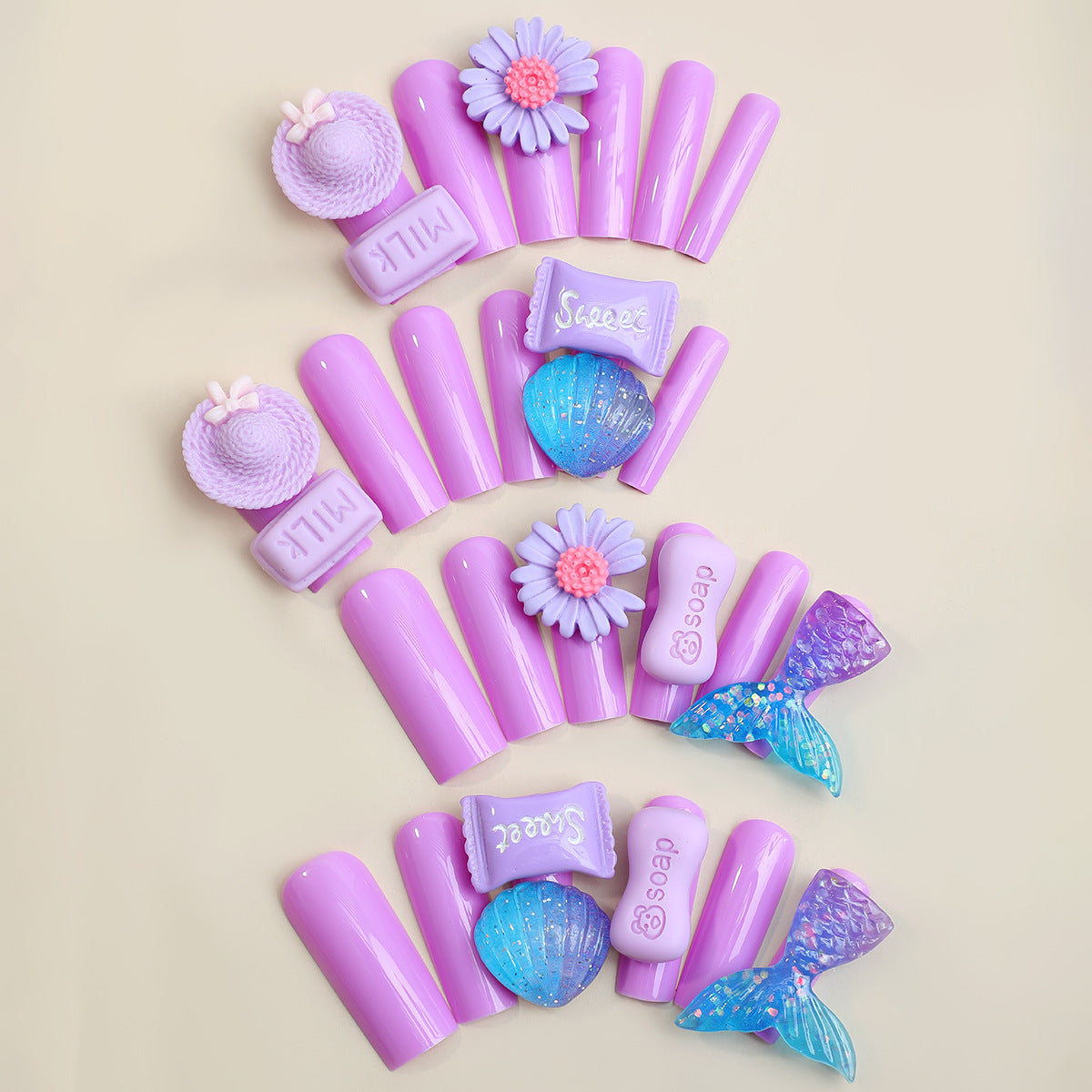 Decorative Nail Art Kit with Floral and Gem Accents Acalora