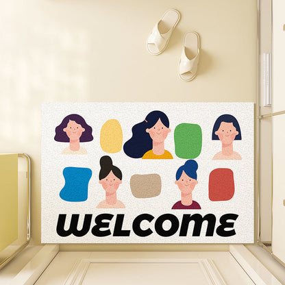 Playful Illustrated Welcome Mat