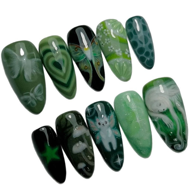 Artistic Cartoon-Themed Press-On Nail Art Set Acalora