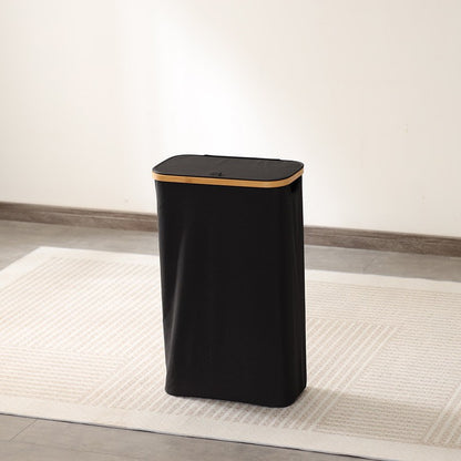 Elegant waste bin with bamboo lid Acalora