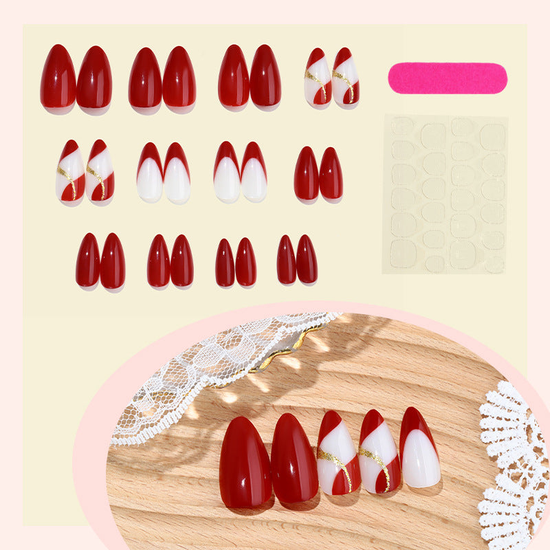 Premium Stylish Press-On Nail Set with Elegant Design Elements Acalora