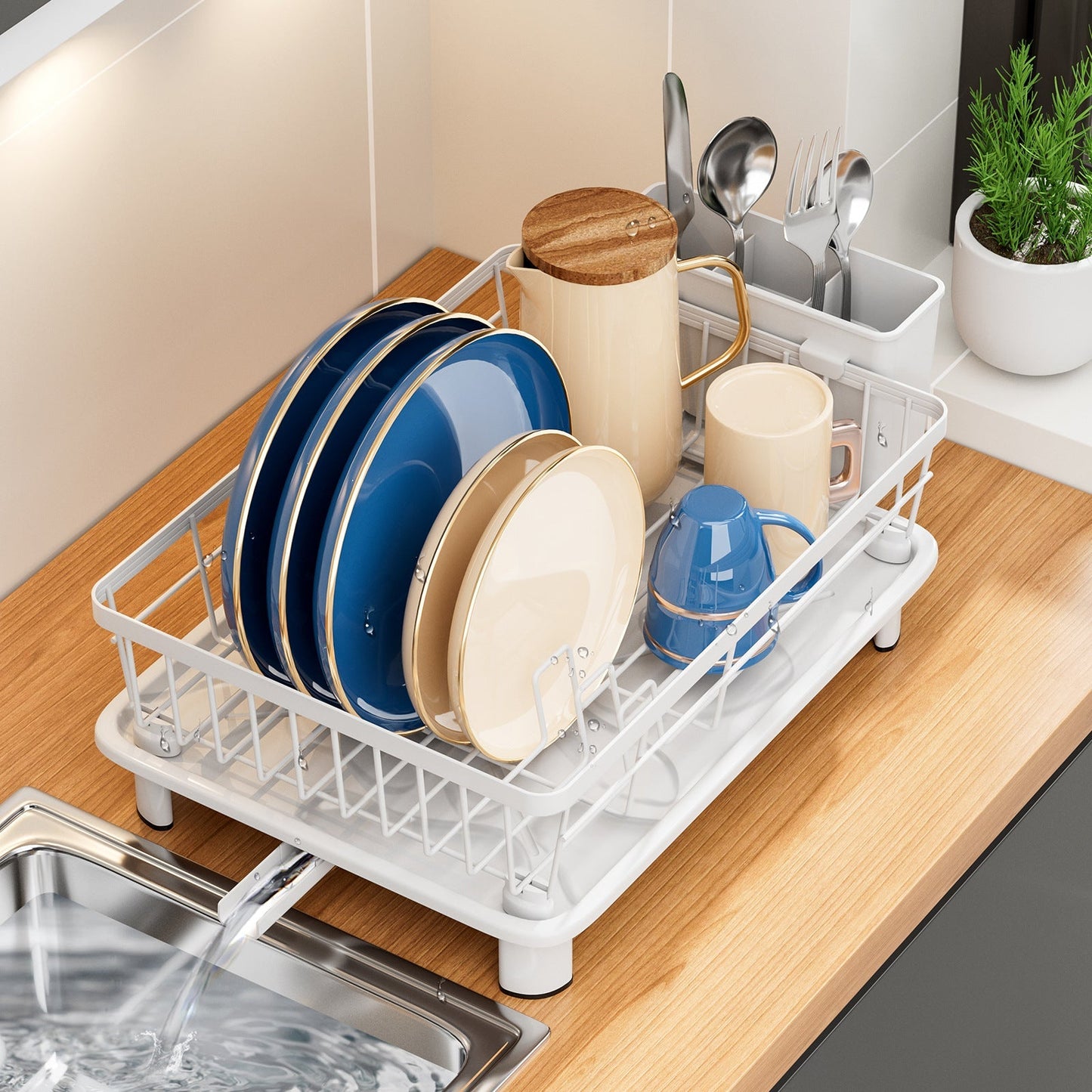 Skanto | Practical Dish Drainer with Water Drainage
