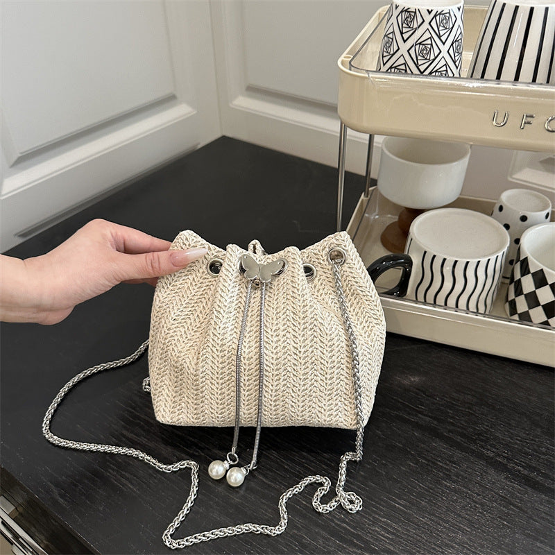 Elegant Woven Drawstring Mini Handbag Acalora