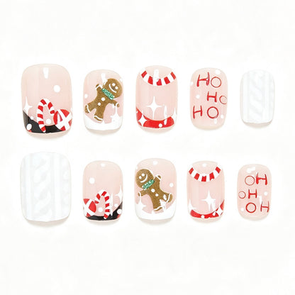 Festive Holiday-Themed Press-On Nail Art Acalora