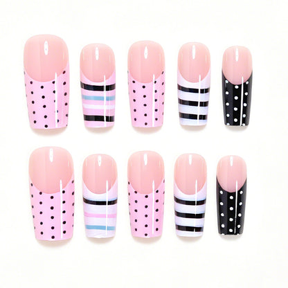 Decorative Long Press-On Nail Art Tips Acalora